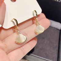 New 925 Sterling Silver Drop Earrings Opal Droplet Golden Triangle Elegant For Women Girl Gift Jewelry Dropshipping Wholesale