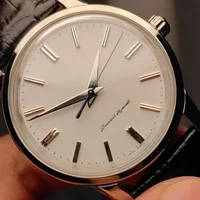Highly Polished Japanese VH31 Quartz Movement 38mm Ultra-thin Gold Lion Bubble Mirror Exquisite Men's Wristwatch