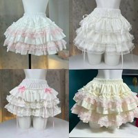 Sweet Lolita Cake Mini Skirt Women Kawaii Ruffled Lace Princess A Line Short Skirt Harajuku Y2k Casual Party Faldas Mujer