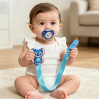 Newborn Baby Pacifier Food Grade Silicone Soft Nipple Soother Personalized Custom Beaded Pacifier Clip Anti-lost Dummy Teething