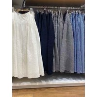 Summer Set Women's Bubble Gown Umbrella Skirt f-length irt Plaid ort-sved Casual Sle round Ne Regular Length