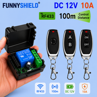 FUNNYSHIELD 433Mhz Remote Control Wireless Switch DC 12V RF 10A Relay Receiver and 2CH Transmitter For Door Electromagnetic Lock