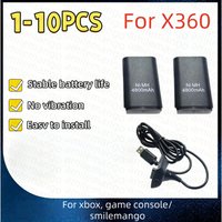 1-10PCS 4800mAh Rechargeable Battery With 1 Charging Cable for Xbox 360 Gamepad Batteries Wireless Controller Battery