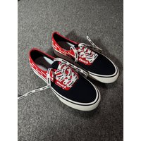 Low-Top FUCT Letter Print Canvas Slip-On Shoes Unisex Retro Trendy Casual Board Shoes Black Red Fall New Style Youth Wear