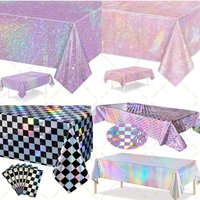 Laser Party Tablecloth Glitter Birthday Decoration Wedding Dating Party Aluminum Film Large Tablecover Baby Shower Party Supplie