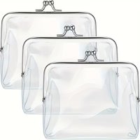Transparent PVC coin purse, key pouch, storage bag, clip, cosmetic bag, gift tote bag, plastic coin wallet set