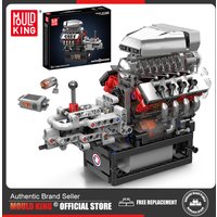 Mould King 10225 Technical Engine Toys The Motorized V8 Engine Building Block Assembly V8 Engine Brick Set Kids Christmas Gift