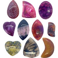 5 Pcs Exquisite Natural Stone Moon Shape Pendant Purple Onyx 25-55mm DIY Charm Fashion Making Jewelry Necklace Earring Accessory