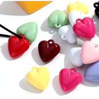 5pcs/lot Colorful Acrylic 32x35mm Love Heart Charms Pendant for DIY Jewelry Craft Making Keychain Necklace Earrings Accessories