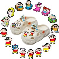20pcs Cartoon Crayon Shoe Charms for Japan Anime Shin-chan DIY Shoe Decorations Accessories Sandal Decorate Kids Gift