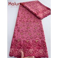 Kalume Dubai Cotton Stones Lace Fabric 2026 High Quality Swiss Voile Embroidery Lace Fabric For Women Wedding Party Dresses Sew