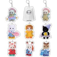 Y2k Cartoon Cat Rabbit Bear Key Chain Keychains Ring for Accessories Bag Funny Pendant Keyring Jewelry Fans Gifts