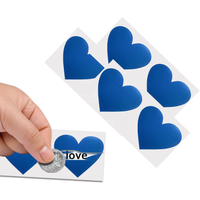 50pcs Scratch off Sticker Blue Heart Shape Labels DIY Scratch off Labels For Reward Gift Scratch Card