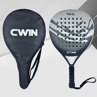 Raquette de padel Cwin 2026 en fibre de carbone légère avec face souple en mousse EVA, grip confortable, absorption des chocs, sweet spot amélioré, avec sac