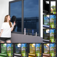 Anti-peep Vinyl Glass Window Film Tinted Window Privacy Film One Way Mirror Polarized Stickers Non-Adhesive UV Blocking Foil