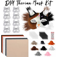 1 Set Therian Cat Mask Kit DIY Masks Blank White Cat Mask Half Face Hand-painted Cat Mask for Cosplay Party Carnival Masquerade