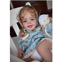 NPK 19inch Yannik Version Reborn Doll Cute Girl with Rooted Hair Soft Cuddle Body Toddler High Quality Popular Collectible