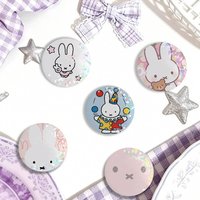 Cute Cartoon M-miffy Laser Badge Clothes Backpacks Hats Accessories Gifts For Children Friends Fans Collectibles