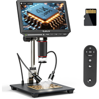 Microscope numérique 4K Elikliv EM4K pour soudure électronique, 8" 52MP HDMI, microscopes de soudure 2000X pour inspection et réparation de PCB avec support 10", grille, lignes de calage et éclairage