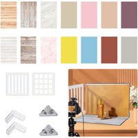 7Pcs 14Patterns Small Product Photography Backdrops Kit Food Photography Backdrop Board for Food Jewelry & Mini Items