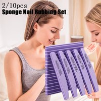 2/10 Pack Professional Double-Sided Nail File Colored Sponge Nail Polish Buffer Strips for Pedicure and Manicure Tools Polishing