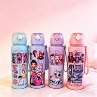 Anime Girl Pattern Water Bottle, 3D Printed Design, High-end Look, Lightweight Leakproof with Portable Lanyard, Large Capacity