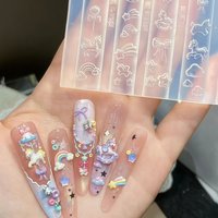 Dreamy Unicorn Rainbow Horse Bowtie Candy Bean Carousel Cute Rabbit 3D Nail Art Decorations DIY Transparent Silicone Mold