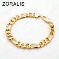 Fine 18k Gold Bracelets 8mm Women Men Chain Wedding Fashion Top Quality Silver Jewelry Figaro Bracelet 20cm