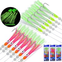 6pcs OPP/Set Luminous Cluster Soft Lure Eel Sabiki Rigs String Hooks Lure Fishes Saury Squid Mackerel Scad Saltwater fishing