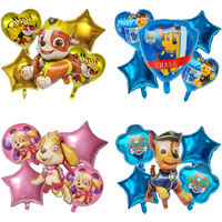 5pcs Paw Patrol Aluminum Film Balloon Paw Patrol Team Balloon Children's Birthday Party Cartoon Living Room Decoration