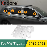For Volkswagen Tiguan 2017-2021 Stainless Steel Car Door Window Frame Center Pillars B+C Cover Trim Car Exterior Accessories