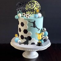 1 Set Blue Soccer Balls Cake Topper Soccer Ball Player Cake Decorations Football Player Soccer Sport Birthday Cupcake Cake Decor