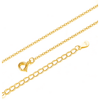 S925 Sterling Silver 18K Gold Plated O Link Plain Chain Necklace, DIY Blank Thin Layering Chain Unisex Holiday Gift with Box