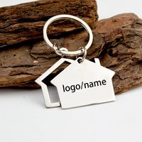 1pcs Personalization Custom Name House Key Chain Laser Engraving Hut Small Gift Key Pendant New Real Estate Opening Gift