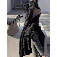 Women Long Cardigan Spring Knitted Loose V-neck Autumn Winter Elegant Sweet Outerwear Ladies Sweater Coat Soft Jacket Y2K 2025