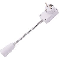 Grounded European UK EU to E27 Light Lamp Holder With Switch 360 Rotary LED Bulb Head Socket Conversion 23CM White
