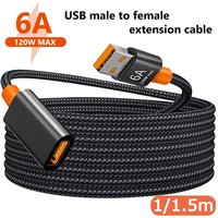 USB 3.0 Extension Cable 6A Male to Female Fast Speed Extender Cord For PC Laptop TV Xbox One SSD Data Transfer Cord