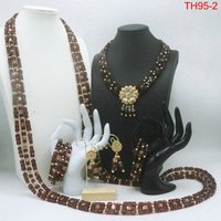 african fashion coral beads jewlery set bridal gold planted jewelry set