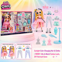 Original LOL Surprise OMG Sunshine Makeover Stellar Gurl Fashion Doll UV Color Change Clothes Hair DIY Kid Girl Toys Gift 589464