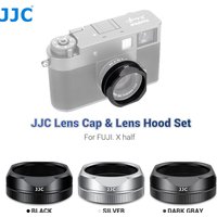 JJC Lens Shade with Lens Cap for Fujifilm X Half Camera Accessories Aluminum Alloy Metal Lens Hood with Lens Cover Dustproof