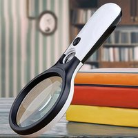 White Hand-Held Magnifying Glass 45×Magnifying Glass With 3LED lights Suitable For Reading Magnifying Jewelry And Other Purposes