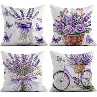AliExpress NONE Short Plush Material Pillowcase Home Decor Bedding Fantasy Lavender Bicycle Pattern Home Decor Pillowcase Living Room Sofa Polye