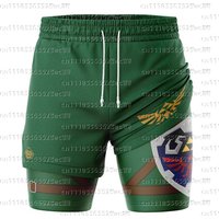 Bandai Brand Game "Legend of Zelda" Character Series Theme Fashion Summer 2-in-1 Sports Shorts New Family Matching