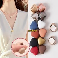 5Pcs Multicolor Fashion Heart-Shaped Magnetic Clips, Detachable Magnets for Shirts, Collars, Cuffs, Scarves - DIY Decorative
