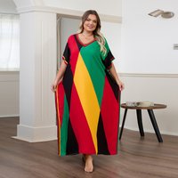 Plus Size Kaftan Dresses for Women Side Split Caftan Bathing Suit Cover Up Casual Long Beach Loungewear Dress