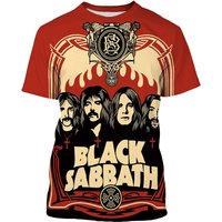 Summer New Fashionable Black Sabbath Men's 3D Printed T-shirt Hip Hop Casual Cool Short Sleeve