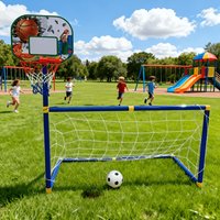 Suitable for 3-year-old Children,2-in-1 Soccer Goal and Basketball Hoop,Indoor,Outdoor Sports to Cultivate Interests