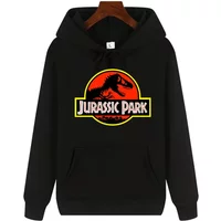 2025 Men's high-end quality Jurassic Park pattern print Autumn Winter thick warm outdoor hooded hoodie Harajuku Leisure fashion