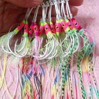 AS 10Pairs Fishing Hook Jjg Lure Fishing Boat Sea Fishing Pike Hook Glow Slow/Fast Jigging Hooks Double Barbed Assist Hooks