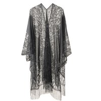 Women Sun Protection Shawl Lady Summer Hollow Out Lace Cardigan Holiday Bikini Blouse Breathable Beach Cape Sexy Long Tippet
